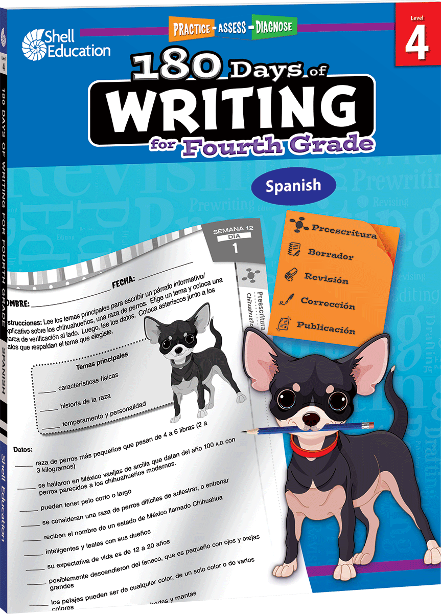 180 Days®: Writing for Fourth Grade (Spanish)