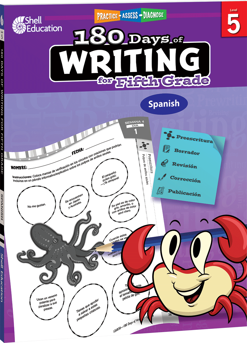 180 Days®: Writing for Fifth Grade (Spanish)