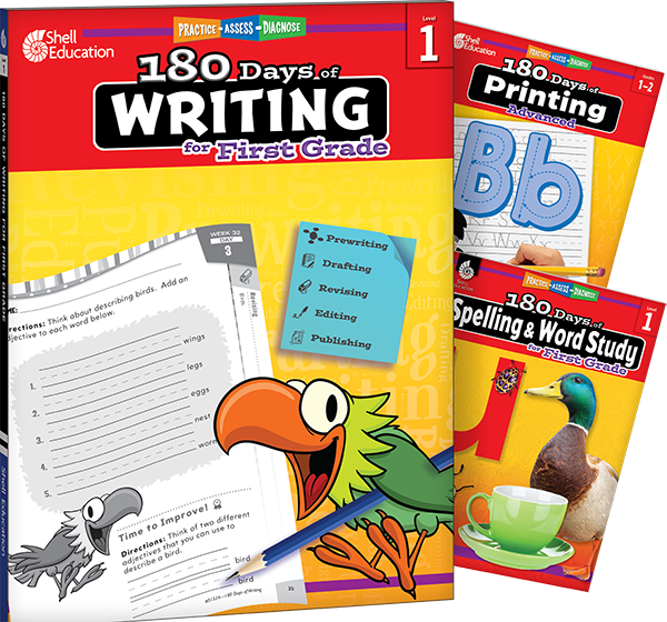 180 Days™: Writing, Spelling, & Printing Grade 1: 3-Book Set