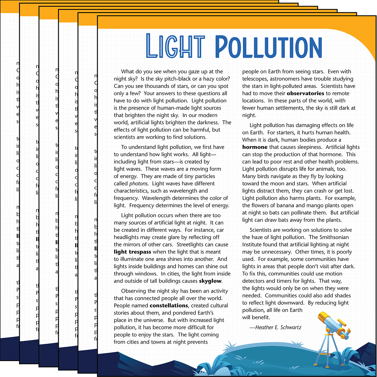 Light Pollution Text Card 6-Pack