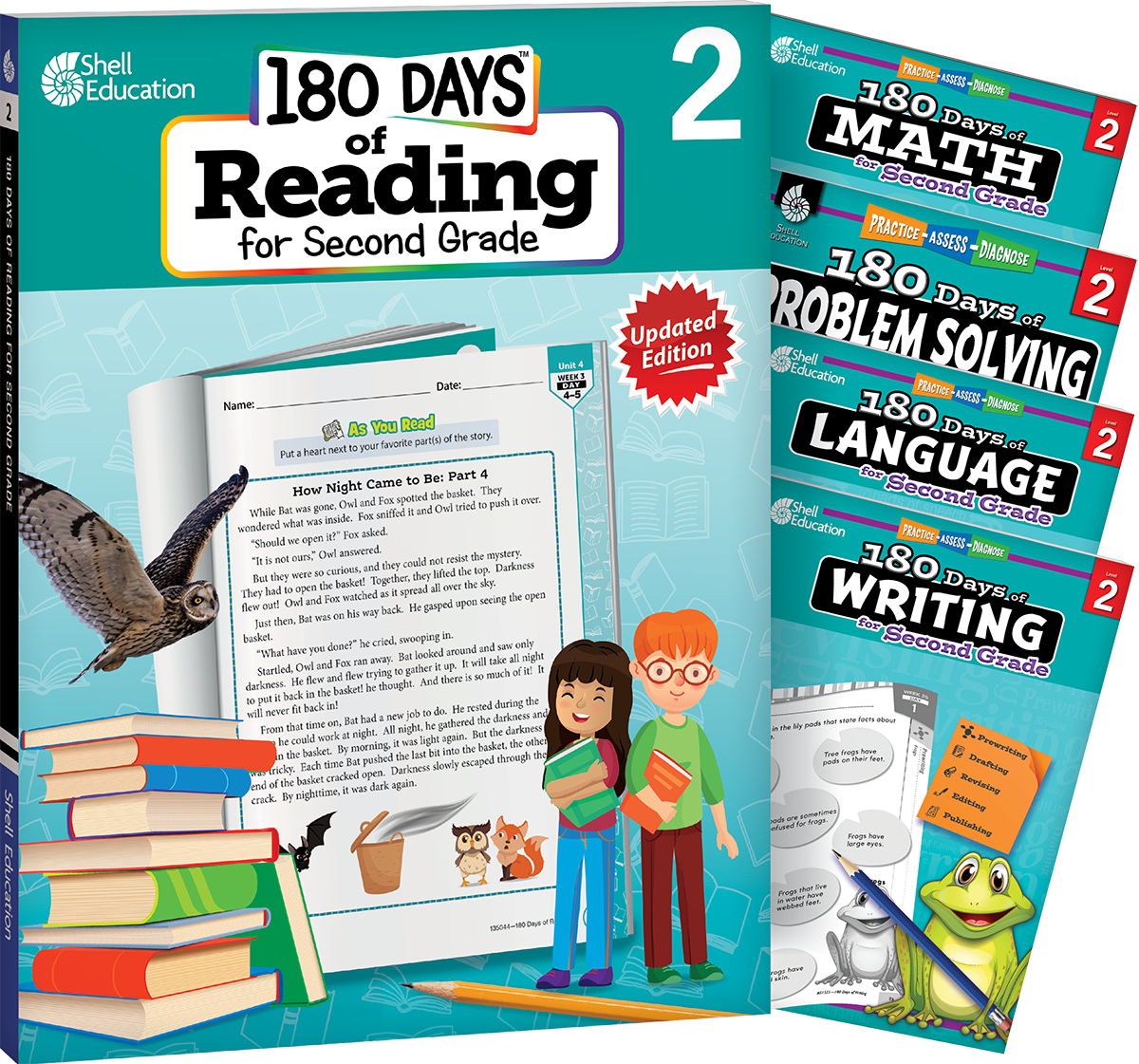 180 Days™: Reading, Math, Language, Writing, & Problem Solving for Grade 2: 5-Book Set