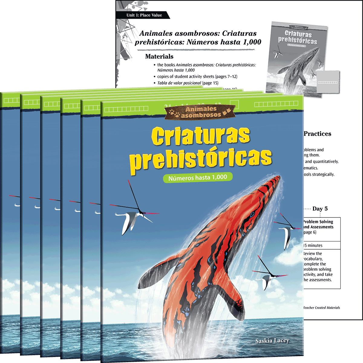 Animales asombrosos: Criaturas prehistóricas: Números hasta 1,000 6-Pack