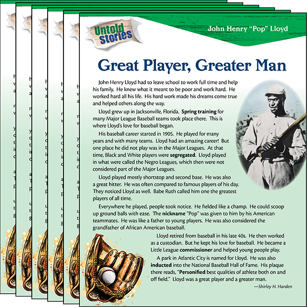 John Henry "Pop" Lloyd: Great Player, Greater Man 6-Pack