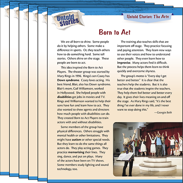 Untold Stories: The Arts: Born to Act 6-Pack