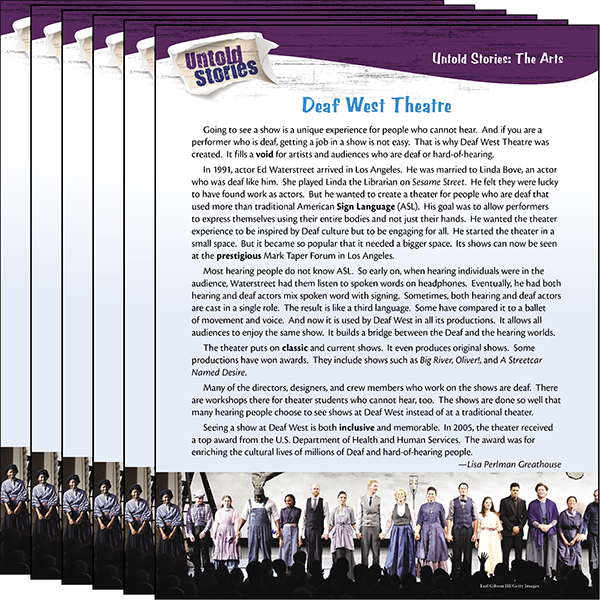 Untold Stories: The Arts: Deaf West Theatre 6-Pack