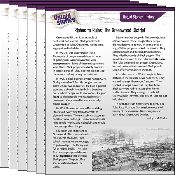 Untold Stories: History: Riches to Ruins: The Greenwood District 6-Pack