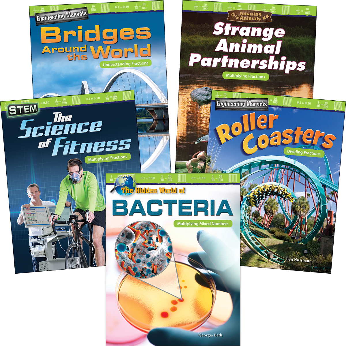 Multiplying & Dividing Fractions: Grades 4-5 (5-Book Set)
