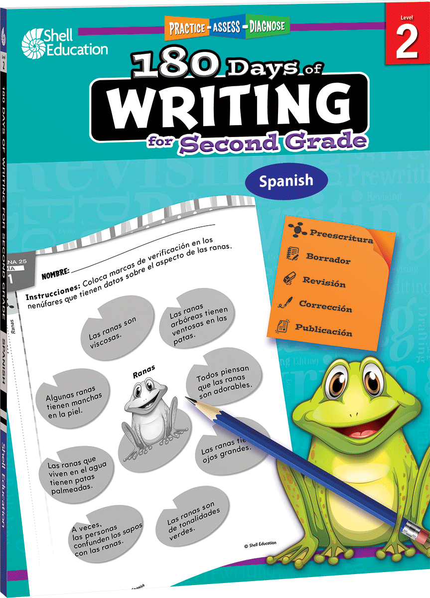 180 Days™: Writing for Second Grade (Spanish)