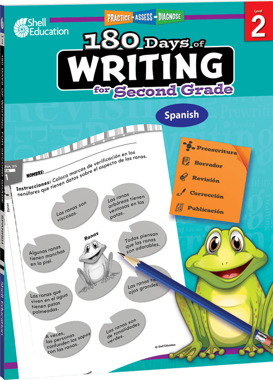 180 Days™: Writing for Second Grade (Spanish)