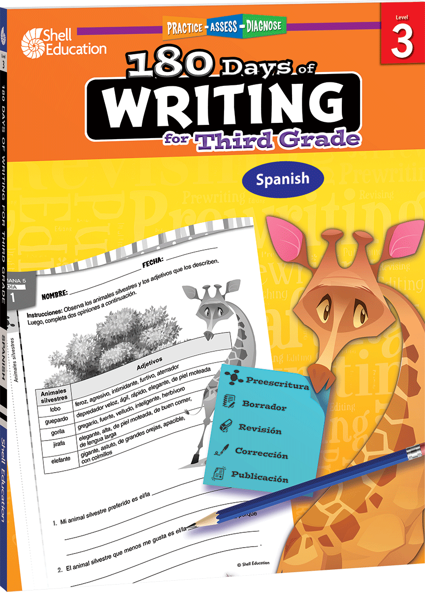 180 Days™: Writing for Third Grade (Spanish)