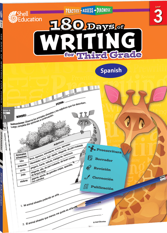 180 Days™: Writing for Third Grade (Spanish)