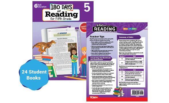 180 Days™: Reading for Fifth Grade 24-Book Set