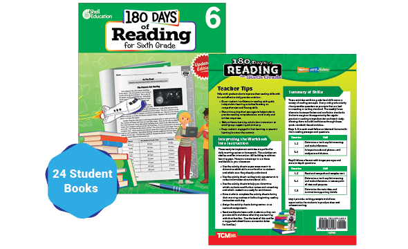 180 Days™: Reading for Sixth Grade 24-Book Set