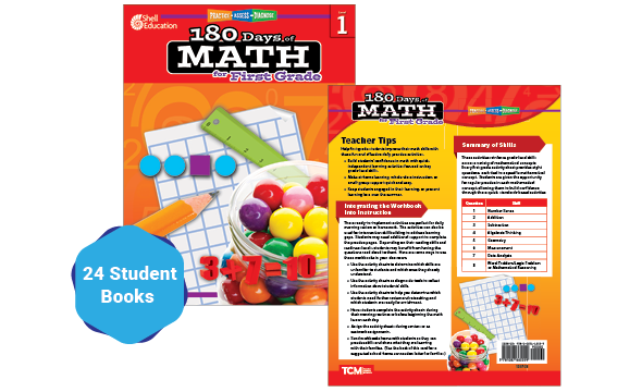 180 Days™: Math for First Grade 24-Book Set