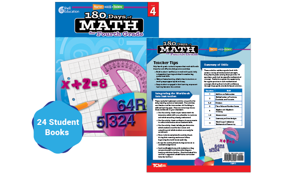 180 Days™: Math for Fourth Grade 24-Book Set