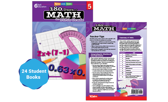 180 Days™: Math for Fifth Grade 24-Book Set