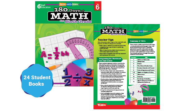 180 Days™: Math for Sixth Grade 24-Book Set