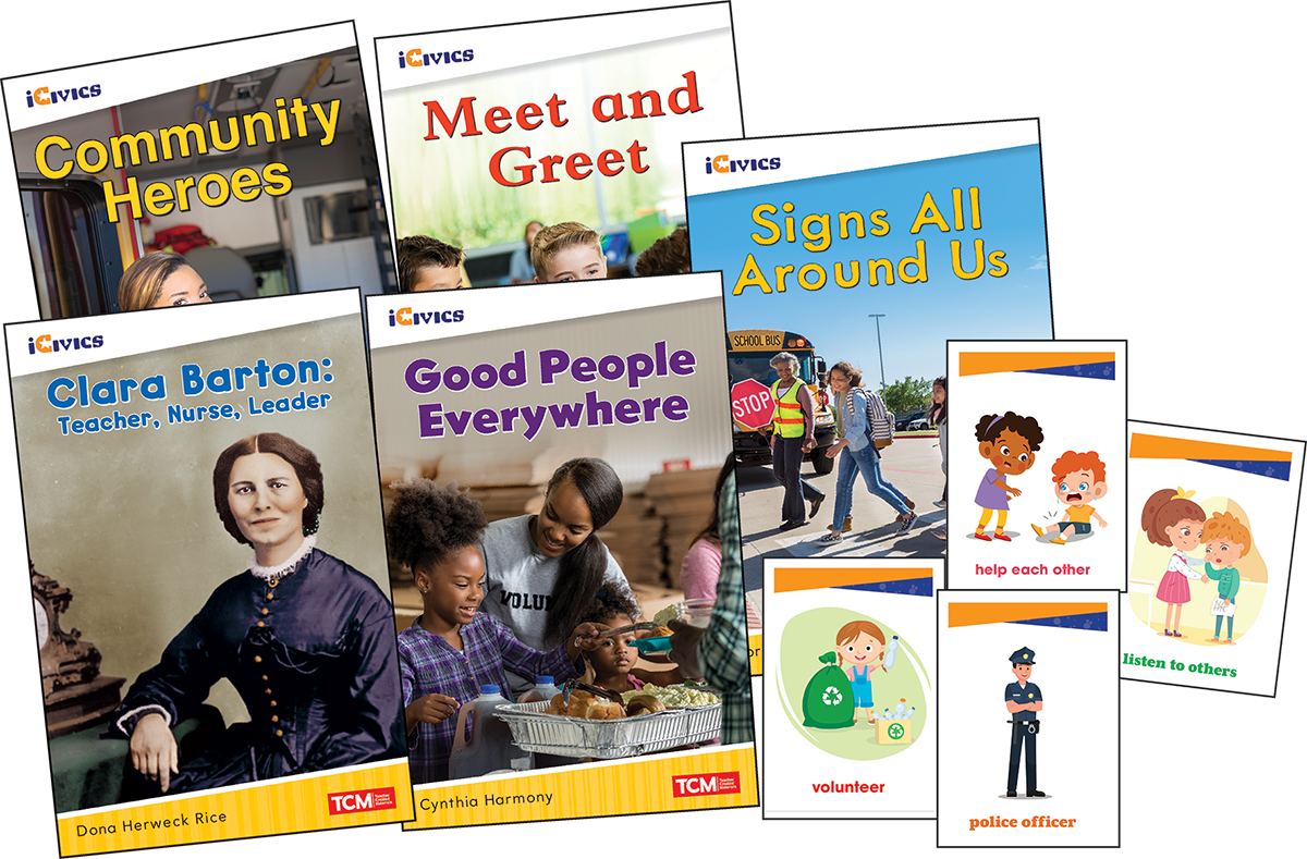 iCivics Grade K: Community & Social Awareness 5-Book Set + Game Cards