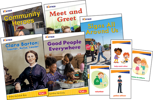 iCivics Grade K: Community & Social Awareness 5-Book Set + Game Cards