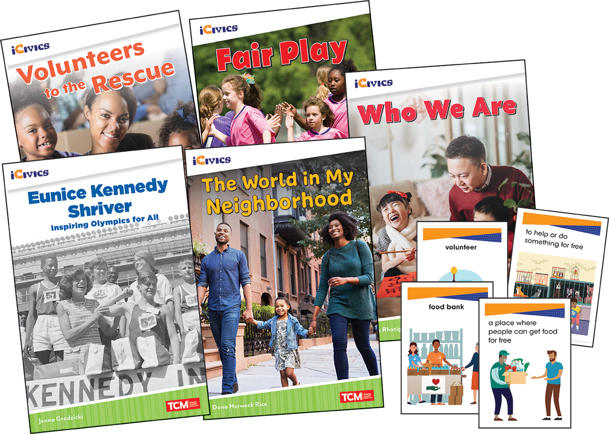 iCivics Grade 1: Community & Social Awareness 5-Book Set + Game Cards