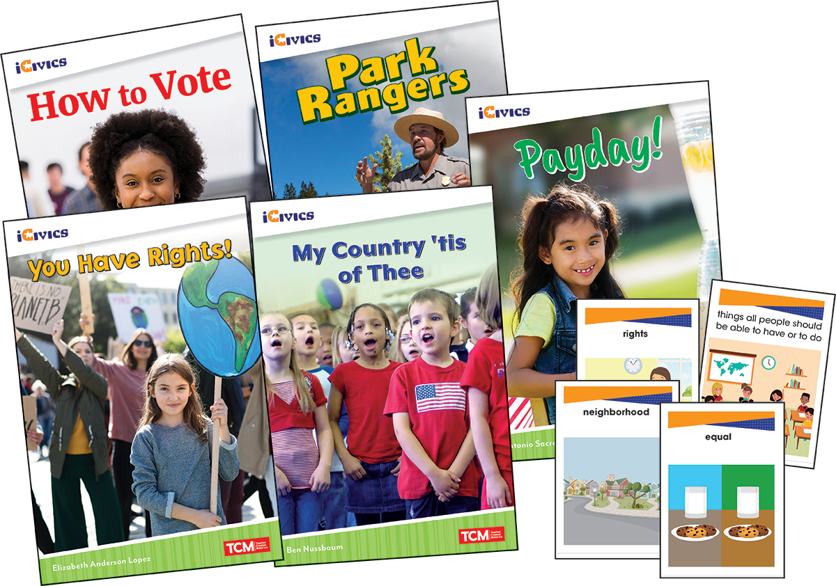 iCivics Grade 1: Leadership & Responsibility 5-Book Set + Game Cards