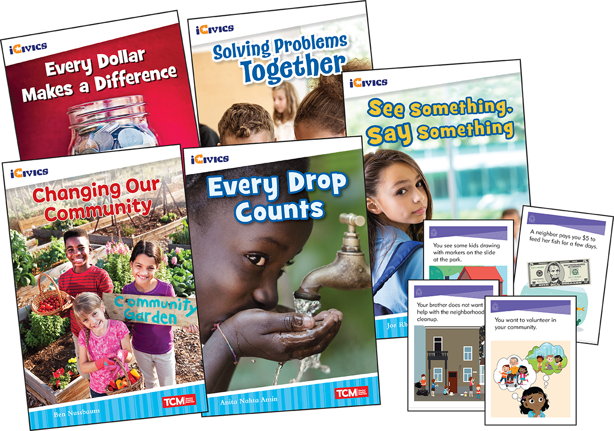 iCivics Grade 2: Community & Social Awareness 5-Book Set + Game Cards