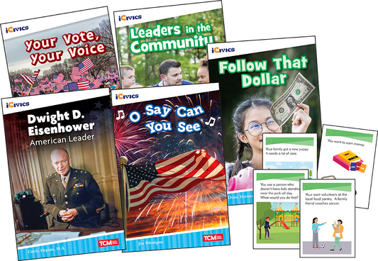 iCivics Grade 2: Leadership & Responsibility 5-Book Set + Game Cards