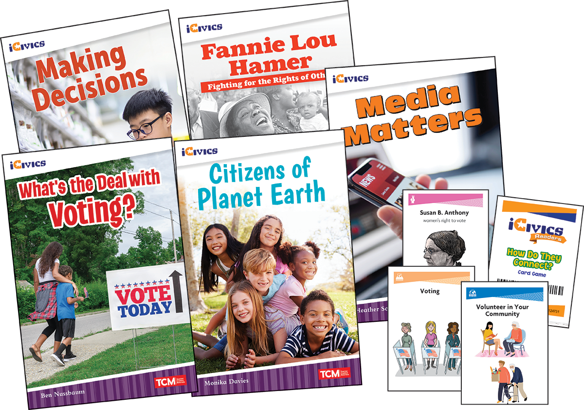 iCivics Grade 4: Community & Social Awareness 5-Book Set + Game Cards