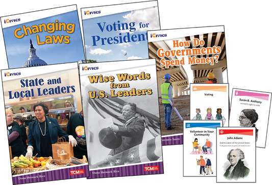 iCivics Grade 4: Leadership & Responsibility 5-Book Set + Game Cards