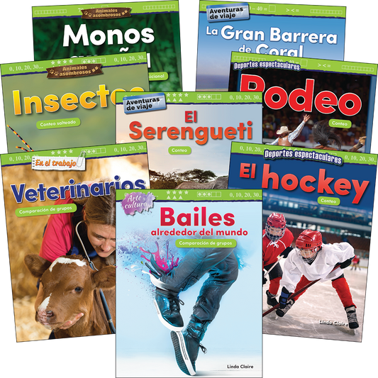 Numbers & Counting Grade K-1 Spanish: 8-Book Set