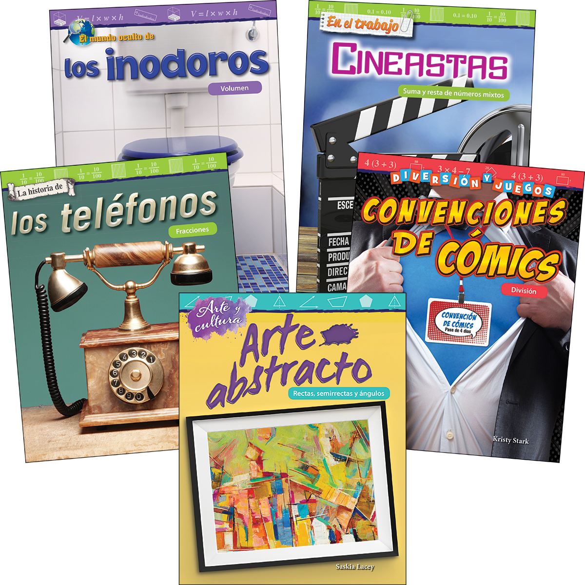 Fractions, Division & Geometry Grades 4-5 Spanish: 5-Book Set