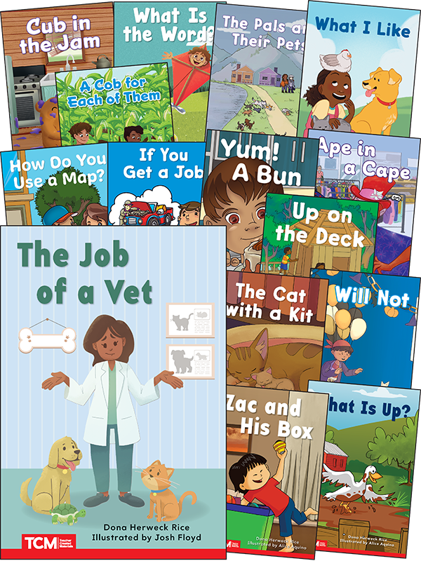 Decodable Books Grade PK-K Set 2: 15-Book Set