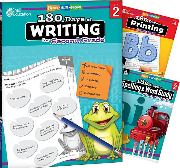 180 Days™: Writing, Spelling, & Printing Grade 2: 3-Book Set