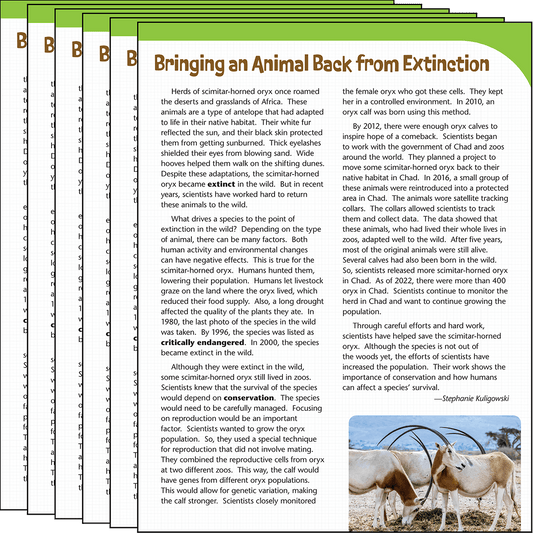 Bringing an Animal Back from Extinction Text Card 6-Pack