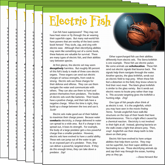 Electric Fish Text Card 6-Pack