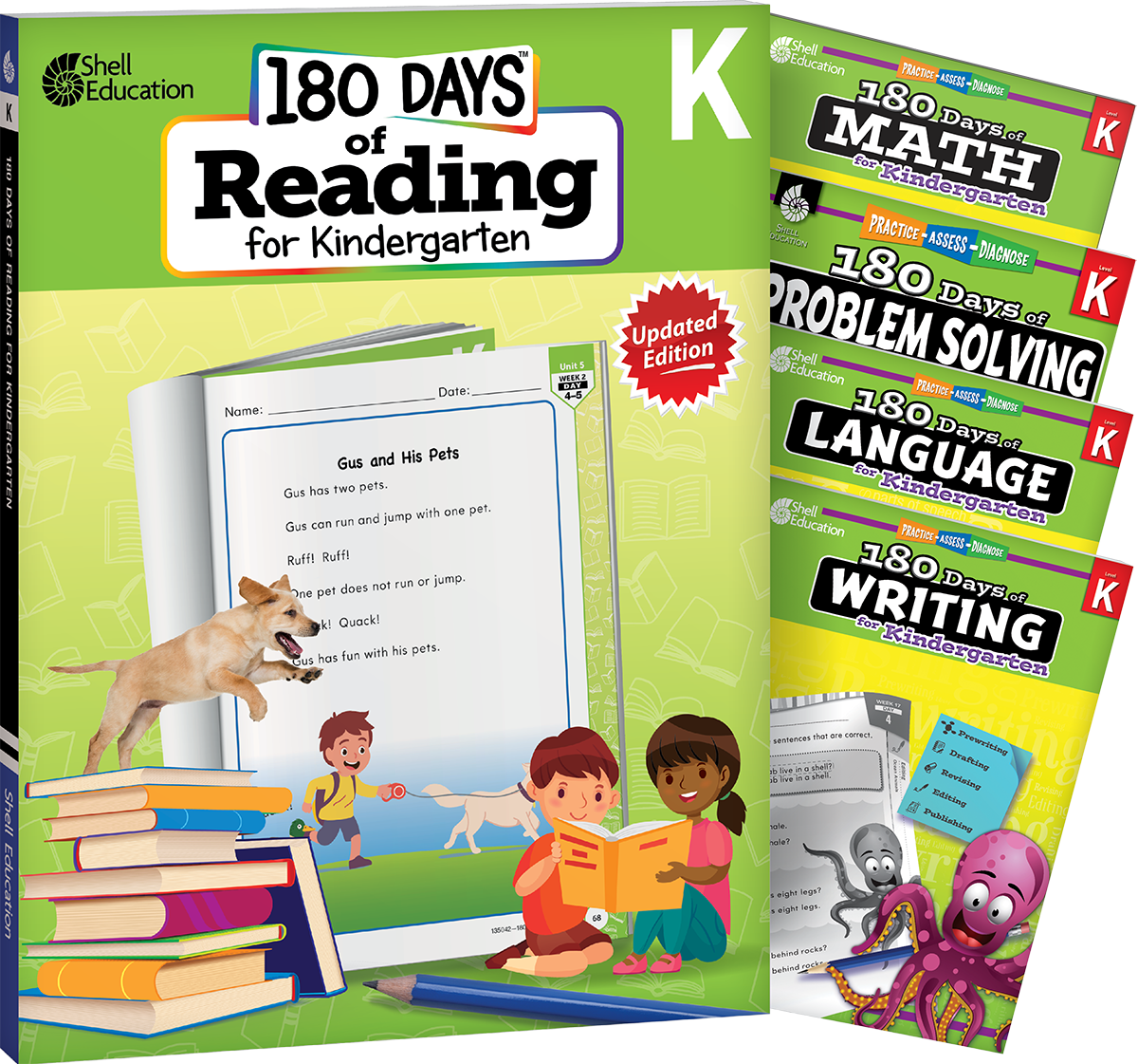 180 Days™: Reading, Math, Language, Writing, & Problem Solving for Kindergarten: 5-Book Set