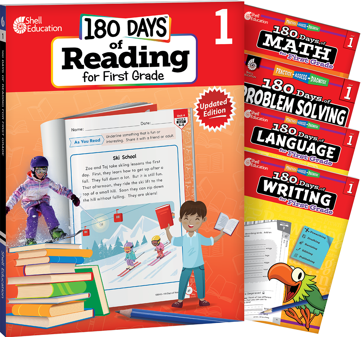 180 Days™: Reading, Math, Language, Writing, & Problem Solving for Grade 1:  5-Book Set