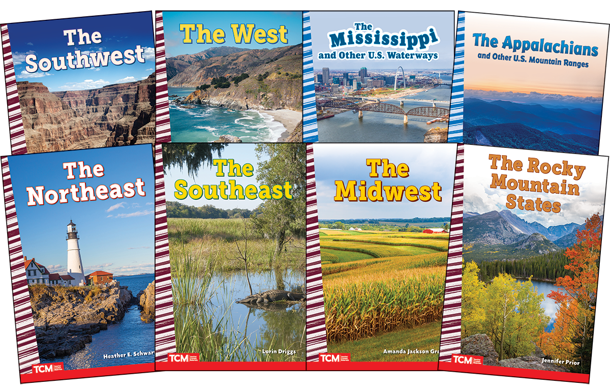 Explore The United States' Regions From the Appalachians to the Rockies: Social Studies Readers 8-Book Set