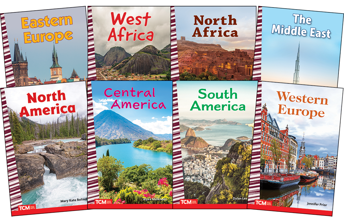 Explore The World:  The Americas, Europe, Africa and The Middle East: Social Studies Readers 8-Book Set