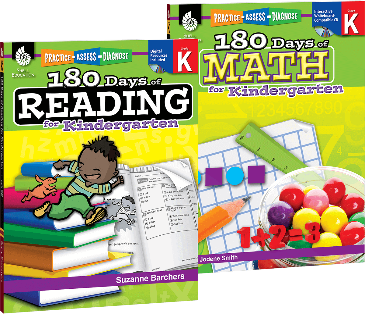 180 Days™: Reading & Math for Grade K: 2-Book Set