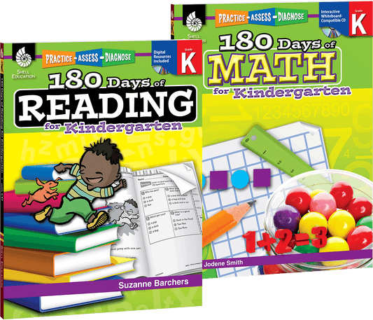 180 Days™: Reading & Math for Grade K: 2-Book Set