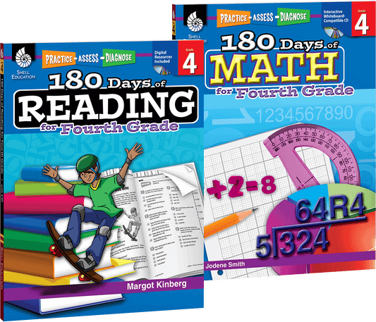 180 Days™: Reading & Math for Grade 4: 2-Book Set