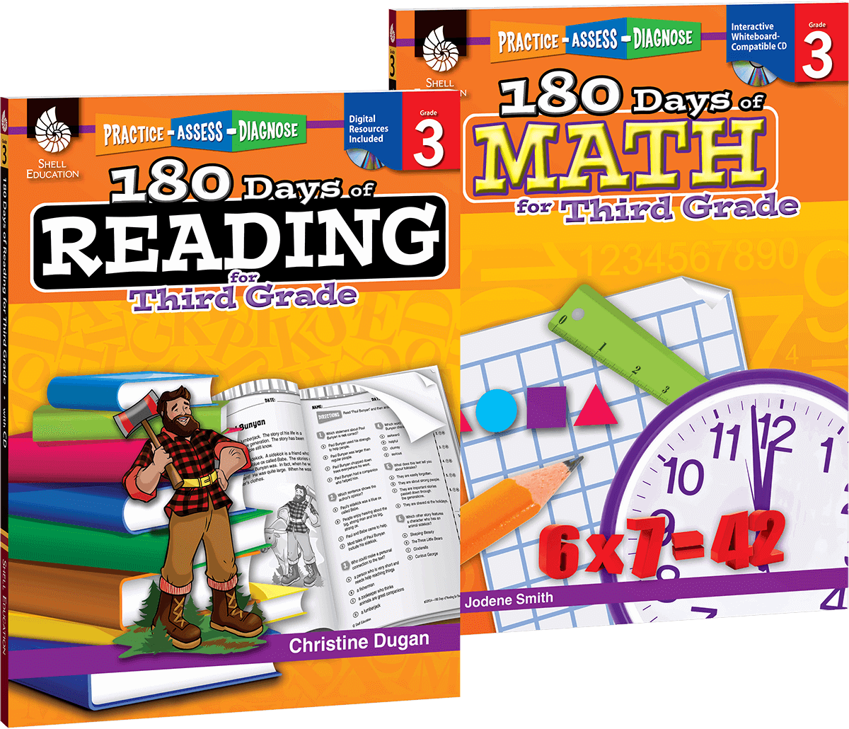 180 Days™: Reading & Math Grade 3: 2-Book Set