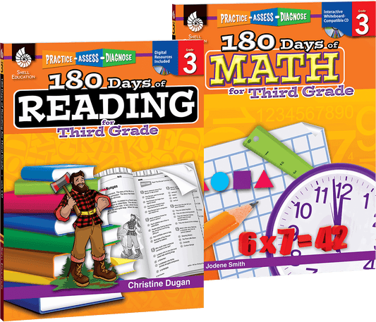 180 Days™: Reading & Math Grade 3: 2-Book Set