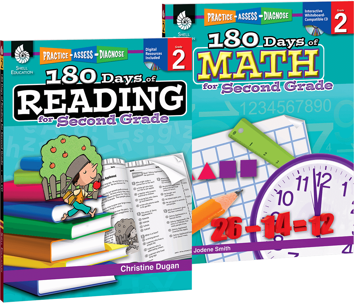 180 Days™: Reading & Math Grade 2: 2-Book Set