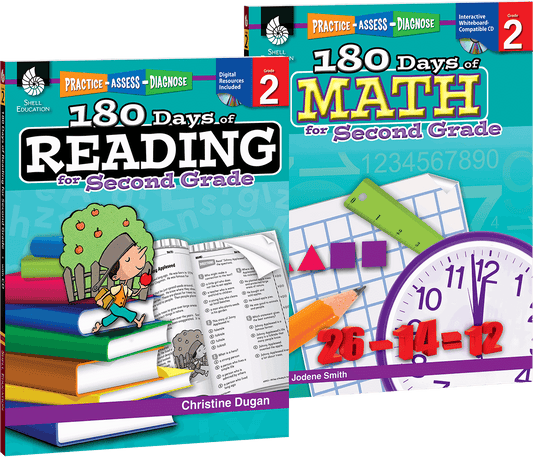 180 Days™: Reading & Math Grade 2: 2-Book Set