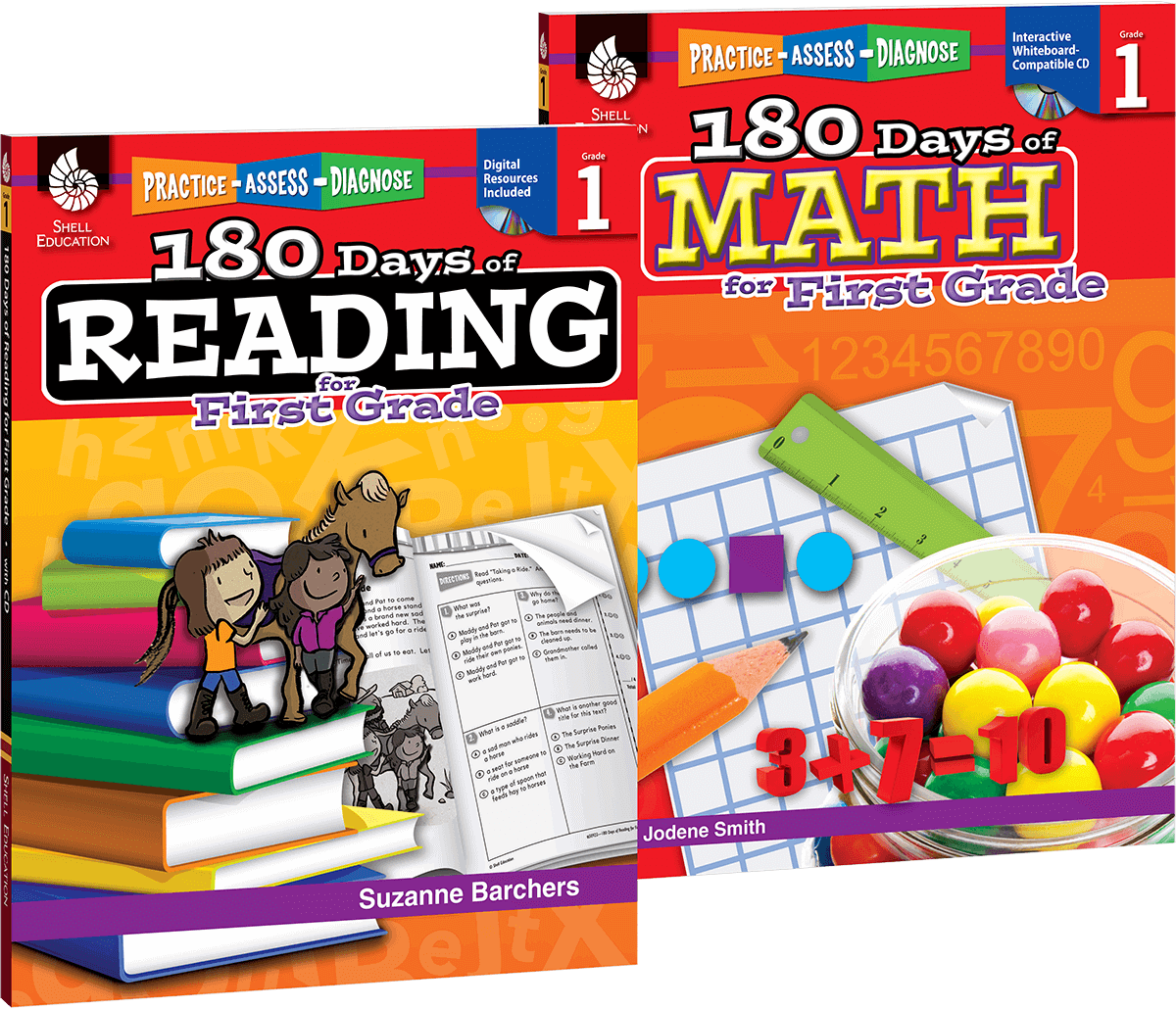 180 Days™: Reading & Math Grade 1: 2-Book Set