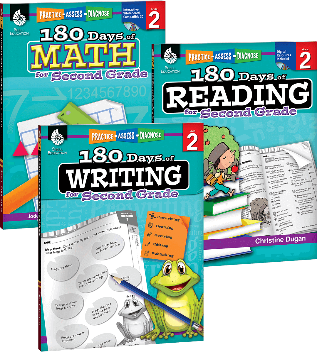 180 Days™: Reading, Writing and Math for Grade 2: 3-Book Set