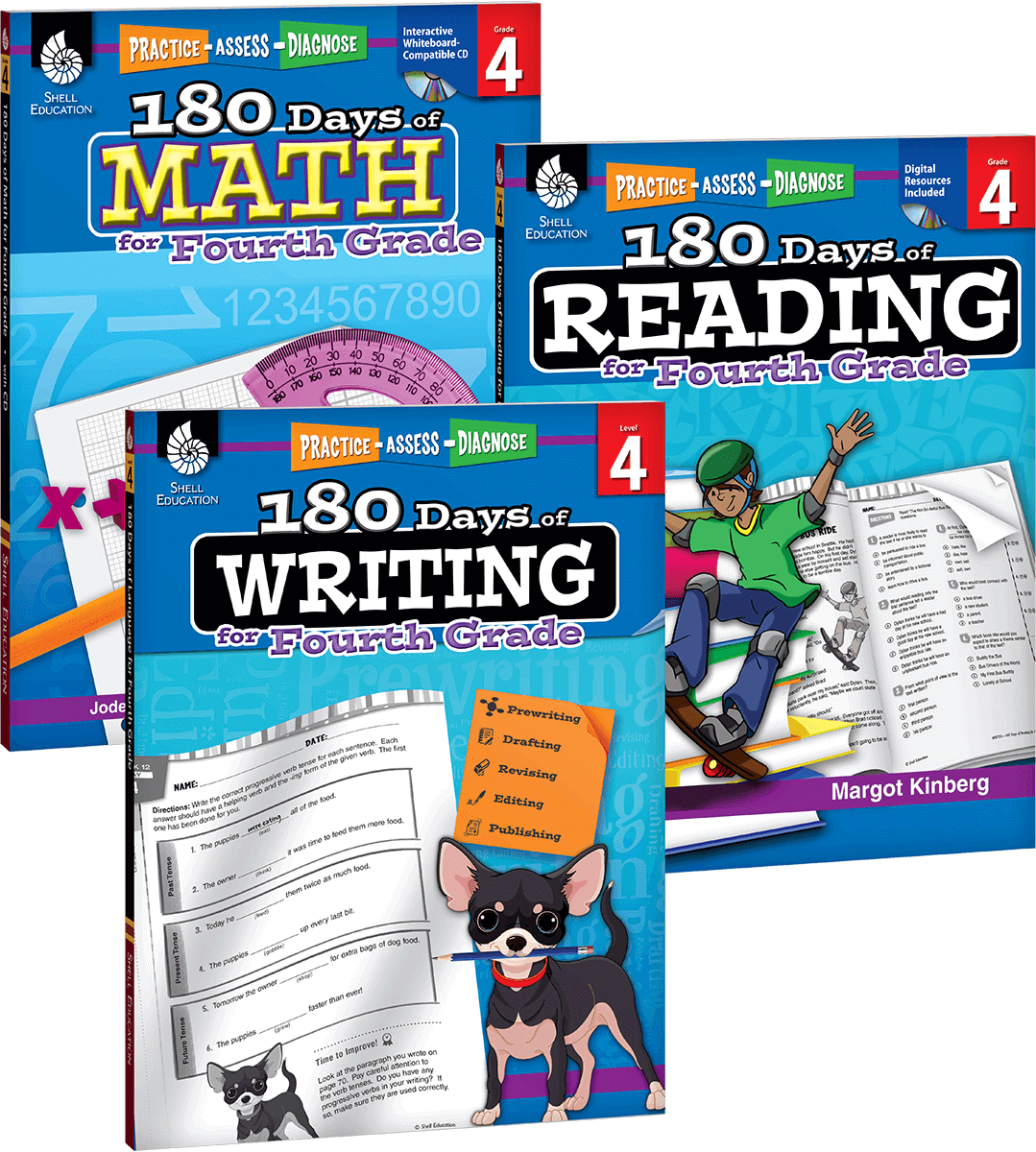 180 Days™: Reading, Writing and Math for Grade 4: 3-Book Set