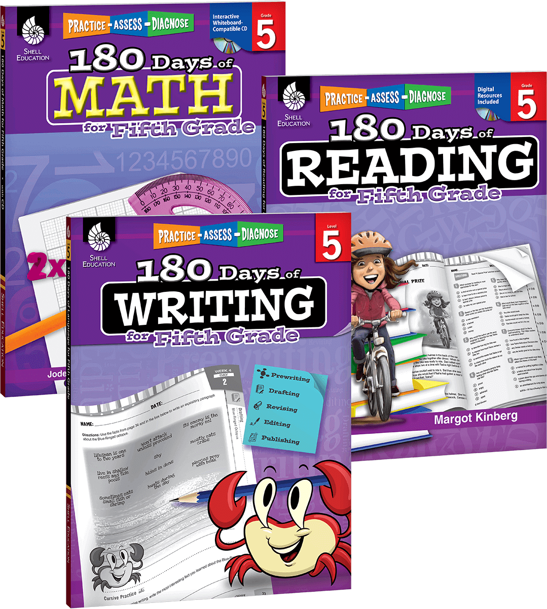 180 Days™: Reading, Writing and Math for Grade 5: 3-Book Set